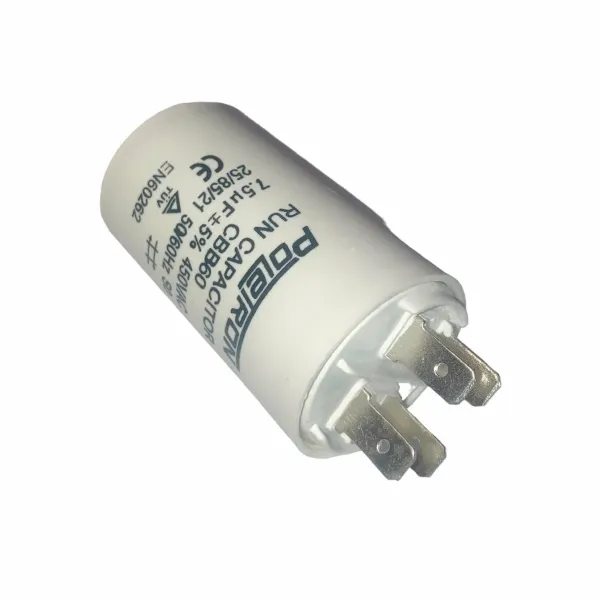 CBB60 7.5мкФ-250В, пусковой конденсатор (86х28мм)