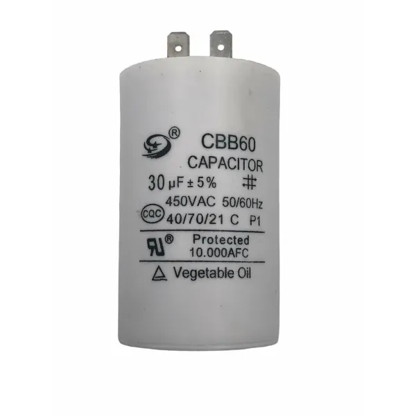 CBB60 30мкФ-450В пусковой конденсатор с клеммами (74х43мм)